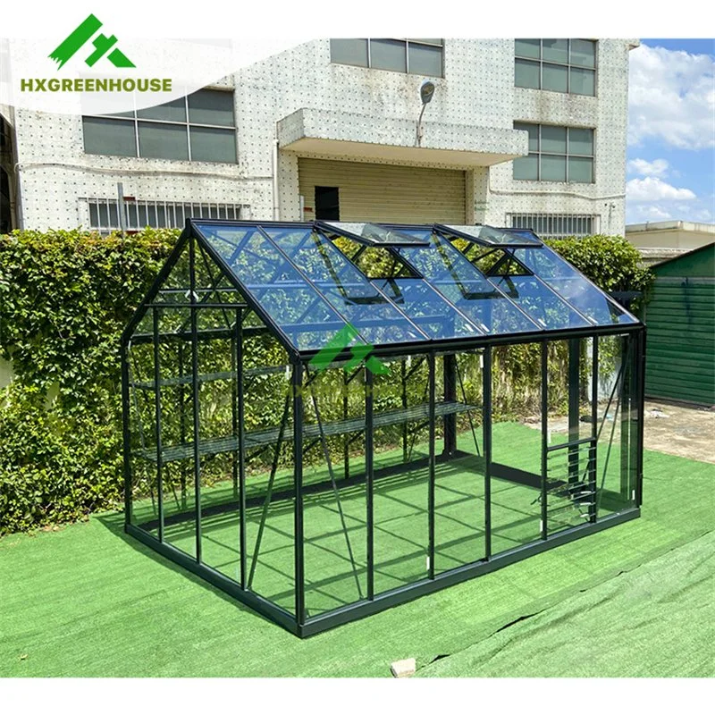 Outdoor Metal Aluminum Frame Green House Backyard Mini Glasshouse Victorian Commercial Glass Garden Greenhouse Used for Sale